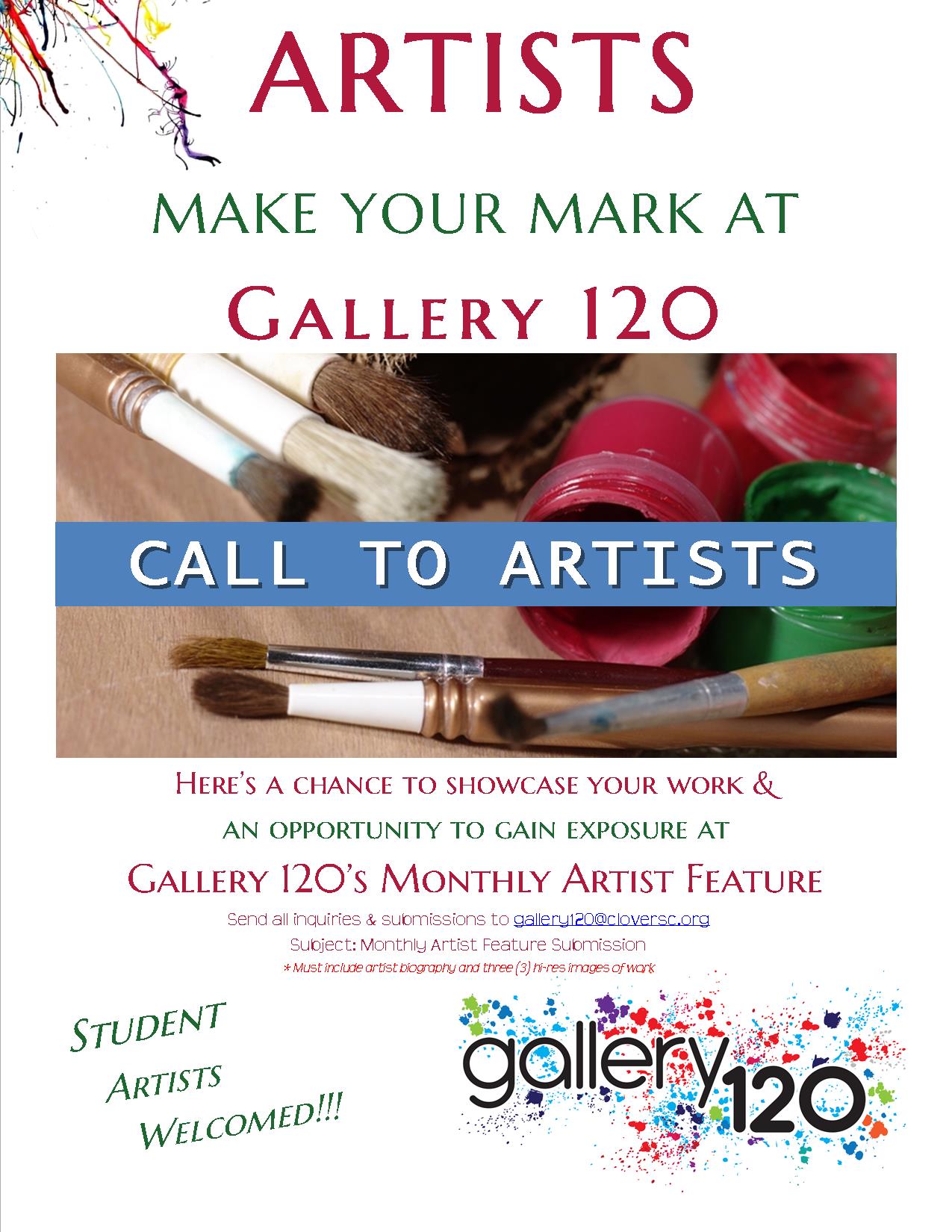 Gallery 120 Call to Artists - SC Arts Hub