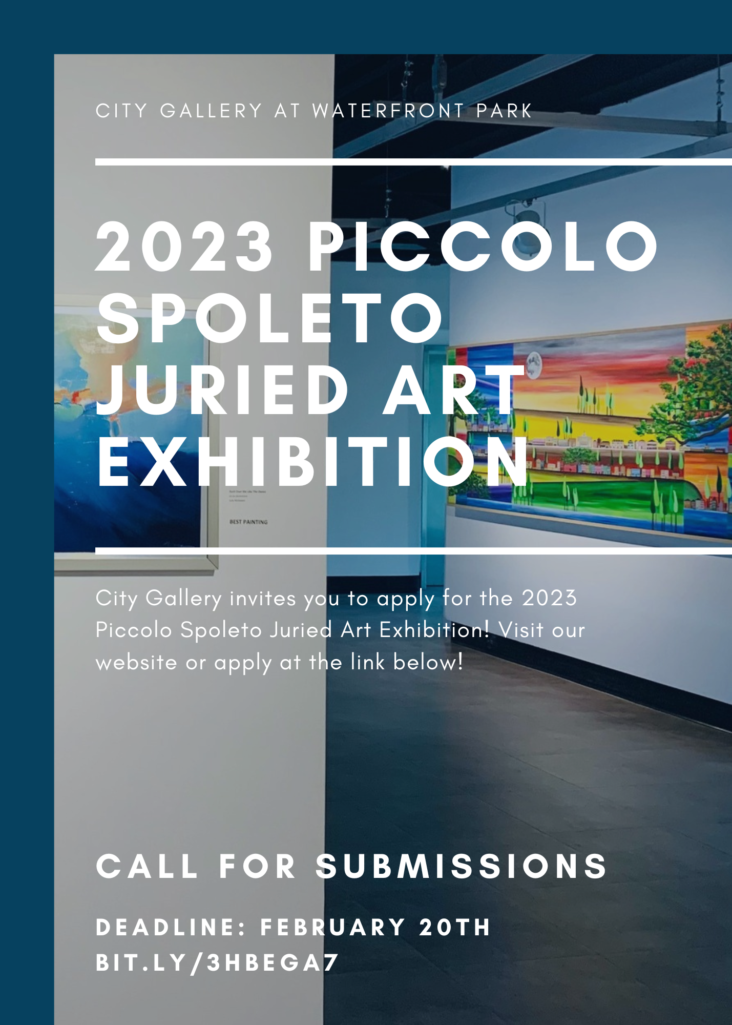 Call for Submissions 2023 Piccolo Spoleto Juried Art Exhibition SC