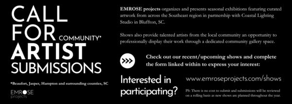 EMROSE projects call for artist submissions from the South Carolina Lowcountry